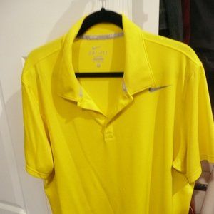 vintage men's tennis,activewear shirt yellow size XL